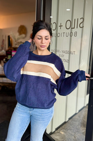 Winnie Navy reversed sweatshirt