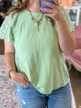 Mint Everyday Eyelet Top