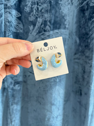 Beljoy blue and gold earrings