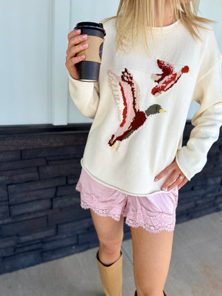 Mink Lace Trim Satin Shorts