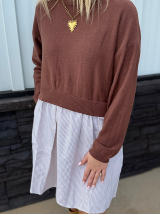 Easy Coffee Date Sweater Dress