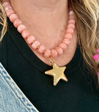 Baby Pink Star Beaded necklace