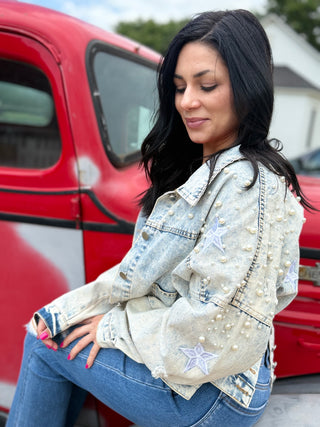 Pearl star denim jacket
