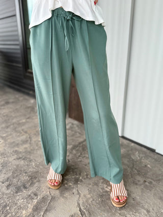 Teal Green Soft-Touch Dress Pants