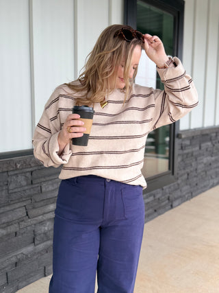 Mocha in Autumn Striped Sweater