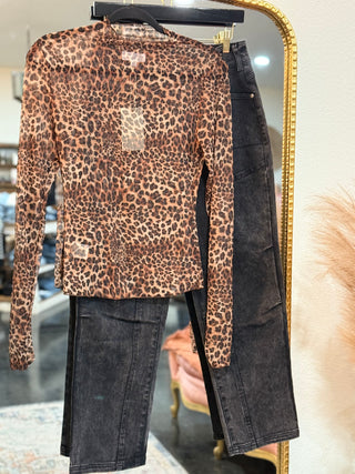 Leopard Mesh top