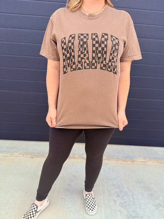 MAMA checkered graphic tee