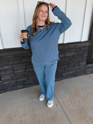 The Essential Blue Striped Lounge Set