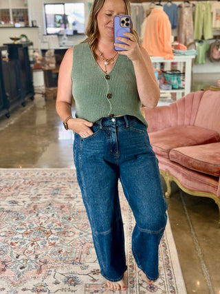 The Harper Tummy Control Barrel Jeans