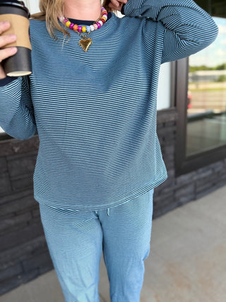The Essential Blue Striped Lounge Set