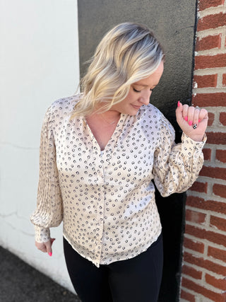 Champagne Heart Printed Blouse