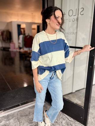 Polly Navy color block top