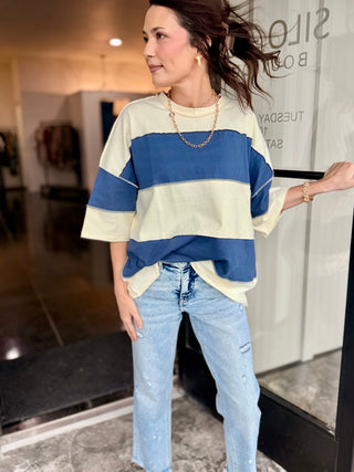 Polly Navy color block top