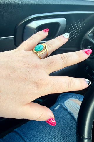 Jasmine Oval Ring - Turquoise