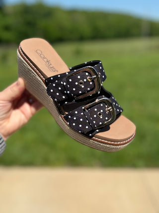 Manifest Black Polka Dot Sandal