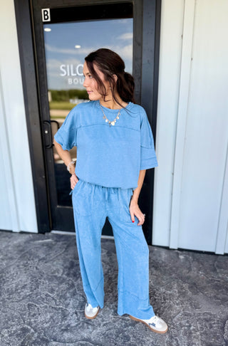 Dusty Blue Lounge Top