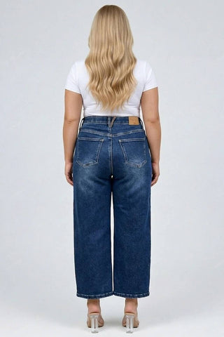 The Harper Tummy Control Barrel Jeans- Plus